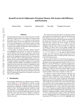 Kernel/User-Level Collaborative Persistent Memory File System with Efﬁciency and Protection