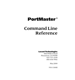 Portmaster Command Line Reference Contents