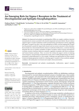 An Emerging Role for Sigma-1 Receptors in the Treatment of Developmental and Epileptic Encephalopathies