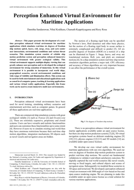 Perception Enhanced Virtual Environment for Maritime Applications