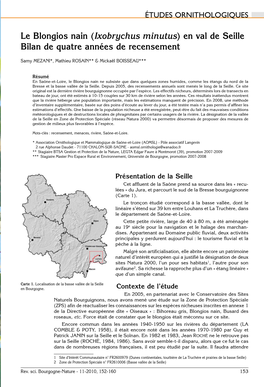 Le Blongios Nain (Ixobrychus Minutus) En Val De Seille Bilan De Quatre Années De Recensement