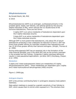 Dihydrotestosterone by Ronald Steriti, ND, Phd © 2010