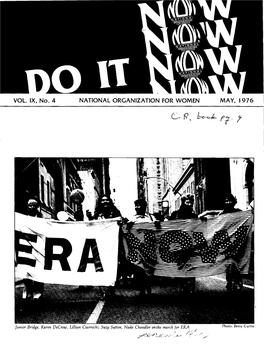 VOL. IX, No. 4 NATIONAL ORGANIZATION for WOMEN MAY, 1976