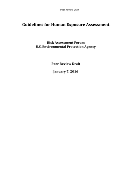 Guidelines for Human Exposure Assessment