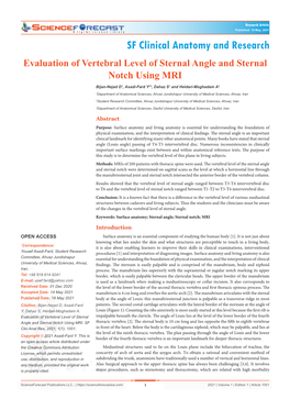 Evaluation of Vertebral Level of Sternal Angle and Sternal Notch Using MRI