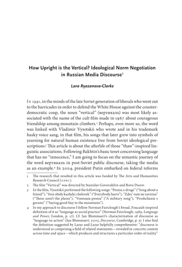 Ideological Norm Negotiation in Russian Media Discourse1