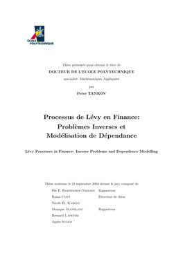 Processus De Lévy En Finance