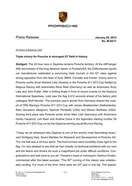 Press Release January 29, 2012 No