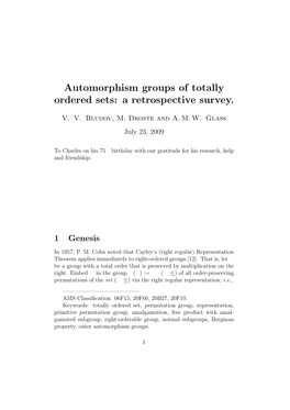 Automorphism Groups of Totally Ordered Sets: a Retrospective Survey