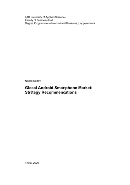 Global Android Smartphone Market: Strategy Recommendations