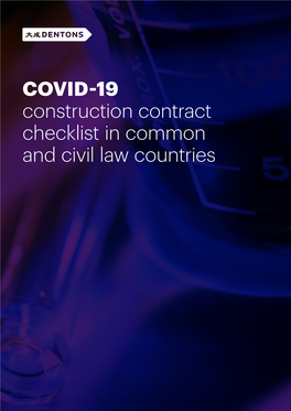 COVID-19 Construction Contract Checklist in Common and Civil Law Countries