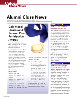 Culver Class News