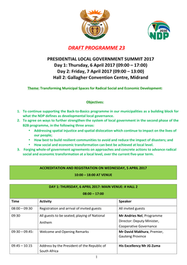 Draft 23 Programme 23