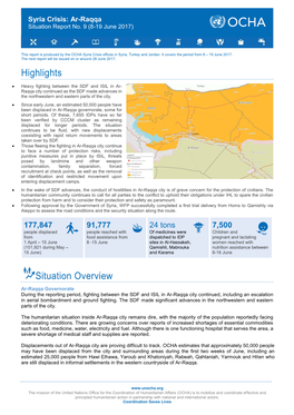 Highlights Situation Overview