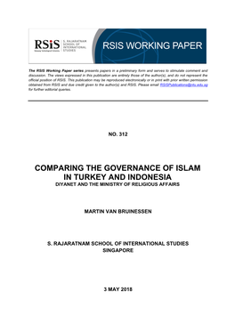 Comparing the Governance of Islam in Turkey and Indonesia Diyanet and the Ministry of Religious Affairs