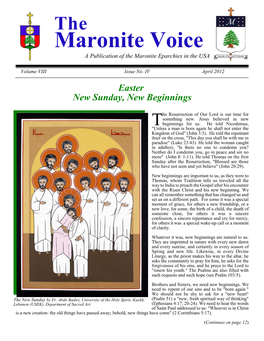 Publication of the Maronite Eparchies in the USA