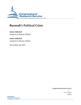 Burundi's Political Crisis
