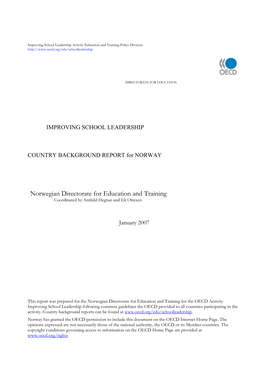 Norwegian Directorate for Education and Training Coordinated by Arnhild Hegtun and Eli Ottesen