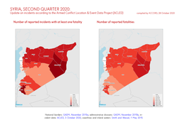 Syria, Second Quarter 2020: Update on Incidents According to the Armed Conflict Location & Event Data Project