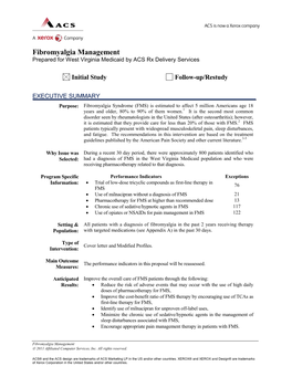 Fibromyalgia Management Prepared for West Virginia Medicaid by ACS Rx Delivery Services