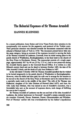 Reburialexpensesof Sirthomas Arundell