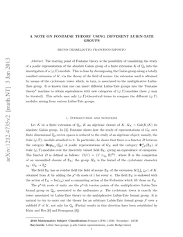 A NOTE on FONTAINE THEORY USING DIFFERENT LUBIN-TATE GROUPS 3 Extensions of F and K Given by Lubin-Tate Theories and Their Relative Position