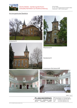 Kirche Gielde – Sanierung Kirchturm Kirche Gielde Ev.-Luth