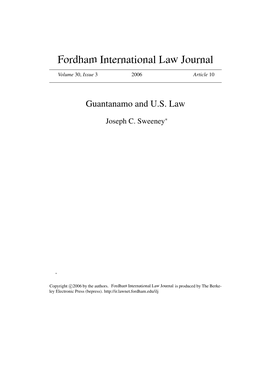 Guantanamo and U.S. Law