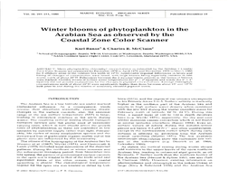 Winter Blooms of Phytoplankton in the Arabian Sea As Observed by the Coastal Zone Color Scanner