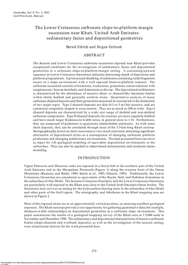 The Lower Cretaceous Carbonate Slope-To-Platform-Margin Succession Near Khatt, United Arab Emirates: Sedimentary Facies and Depositional Geometries