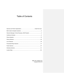 Table of Contents