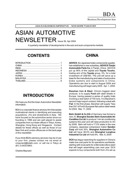 Asian Auto Newsletter April 2003