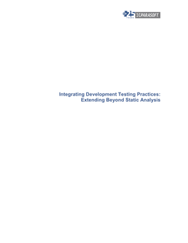 Integrating Development Testing Practices: Extending Beyond Static Analysis