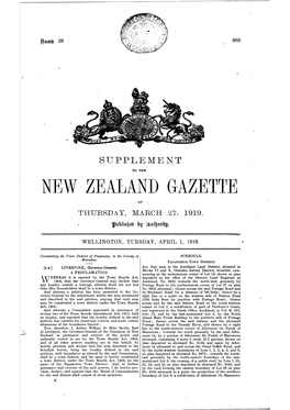 New Zealand Gazette of Thub.Sday, March 27, 1919