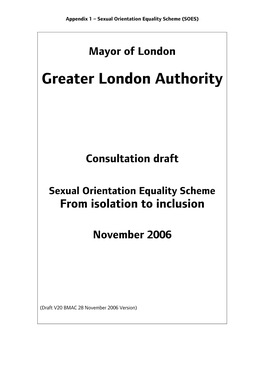 A Proposed Framework for the Sexuality Equality Scheme