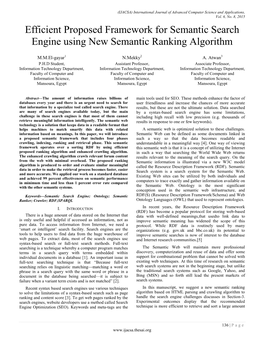 Efficient Proposed Framework for Semantic Search Engine Using New Semantic Ranking Algorithm