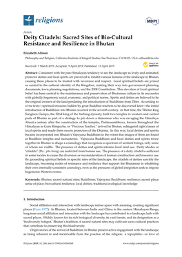 Sacred Sites of Bio-Cultural Resistance and Resilience in Bhutan