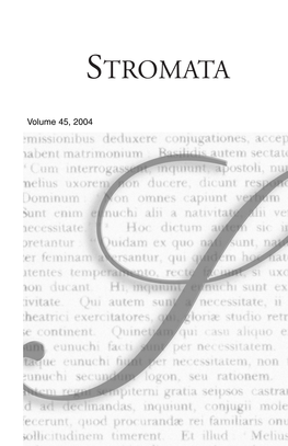 Stromata 45 (2004): 1-17 Is Elohim Allah?