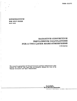 Radiative -Convective Equilibrium Calculations for a Two-Layer Mars Atmosphere C