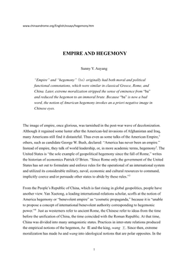 Empire and Hegemony