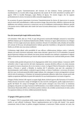 Domenica 3 Agosto L'amministrazione Del Comune Di San Giuliano Terme