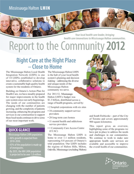 Report to the Community 2012