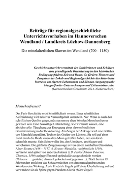 Die Mittelalterlichen Slawen Im Wendland (700 - 1150)