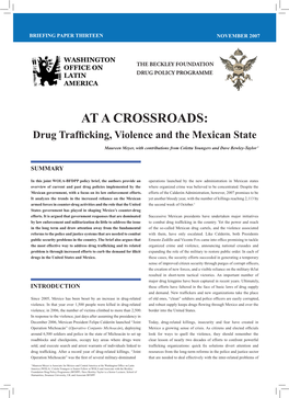 AT a CROSSROADS: Drug Trafficking, Violence and the Mexican State