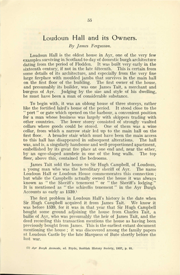 Loudoun Hall and Its Owners. Porterfield, and on the Death of the Latter Was Appointed the ' Town's Minister in 1604