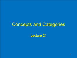 21. Concepts and Categories