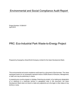 51399-001: Eco-Industrial Park Waste-To-Energy Project