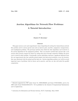 Auction Algorithms for Network Flow Problems