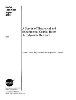 A Survey of Theoretical and Experimental Coaxial Rotor Aerodynamic Research 1997