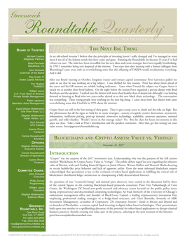 Roundtable Quarterly* 2018 EXPLORING NEW FRONTIERS of INVESTING